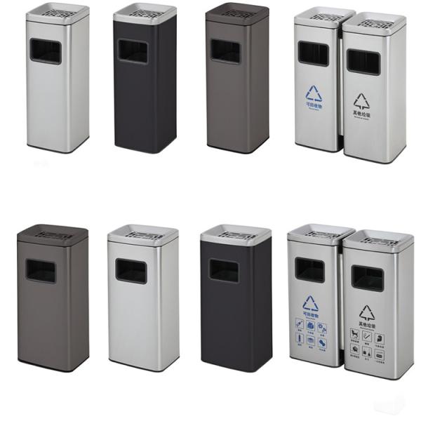 Hotel Celevator Oncealed Open Top square Sanitatio Stainless Steel Ashtray Trash Can