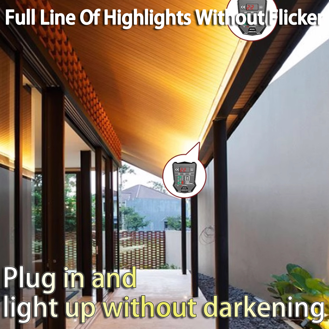 COB Light Strip 24V Low Voltage Self-Adhesive No Strobe Linear Design for Living Room Ceiling