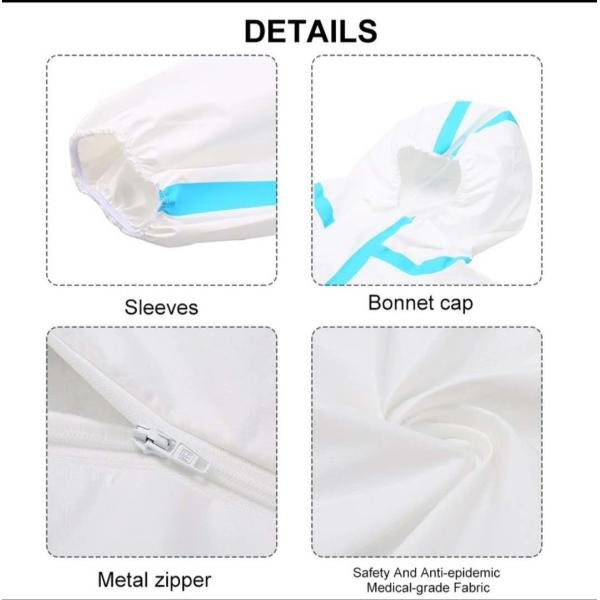 Safety Isolating Disposable Protective Suit , Non Woven Protective Suit Coverall