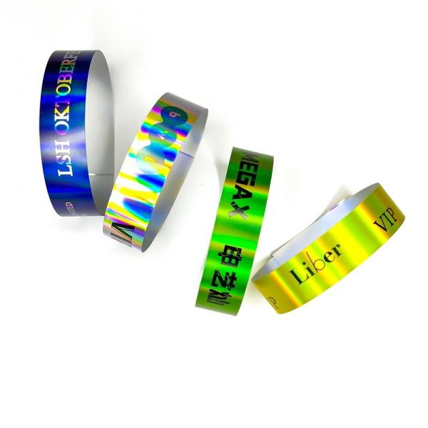 Customization Laser Glitter Wristband Event Concert Festival Neon Rainbow Laser
