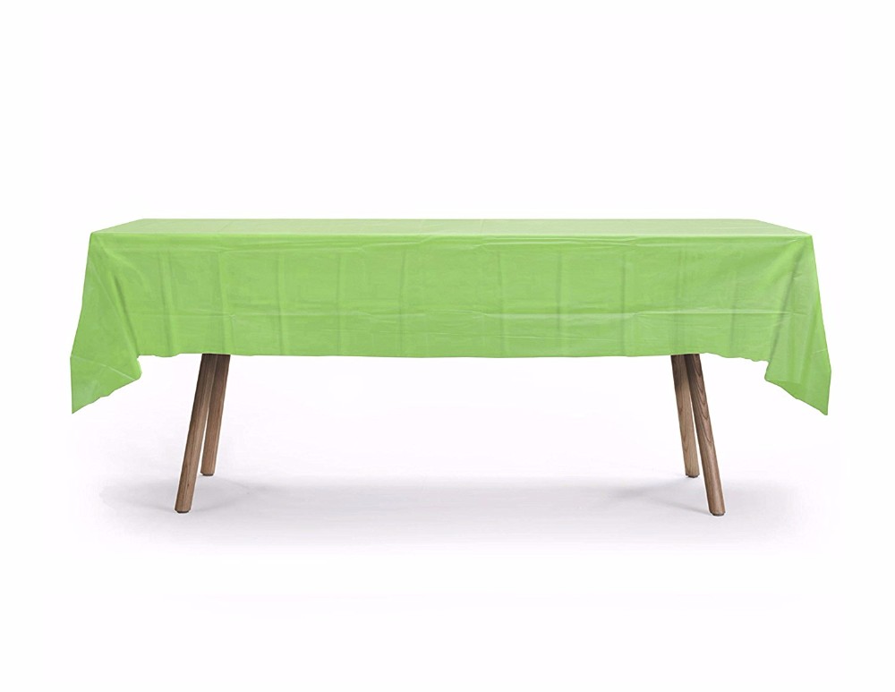 Heavy Duty Solid Color Plastic Table Cover for Rectangle Tables