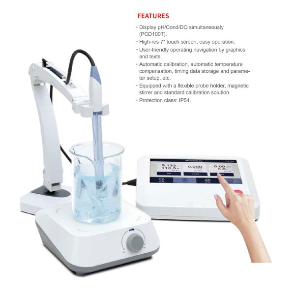 Touch Screen Laboratory Polarographic Method Membrane Dissolved Oxygen Meter With Magnetic Stirrer