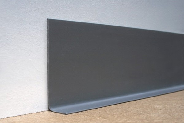 Cutting White Self Adhesive PVC Skirting Board Wall Cove Base Roll Customizable