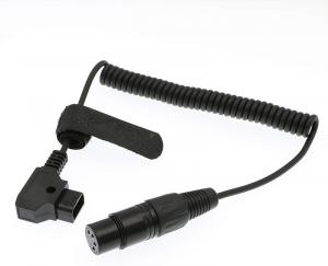 China XLR 4 Pin Female To D Tap Coiled Power Cable For Practilite 602 DSLR Camcorder Sony F55 SXS Camera on sale