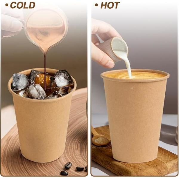 Eco Friendly Disposable Coffee Cups 12 oz To Go Paper Coffee Cups for Hot & Cold Beverages, Tea, Hot Chocolate, Water, Juice