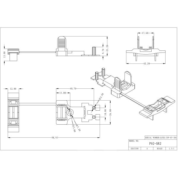 Screwless Cable Clamp Wire Push In Connector P02-SR1 P02-SR2 For Lamp