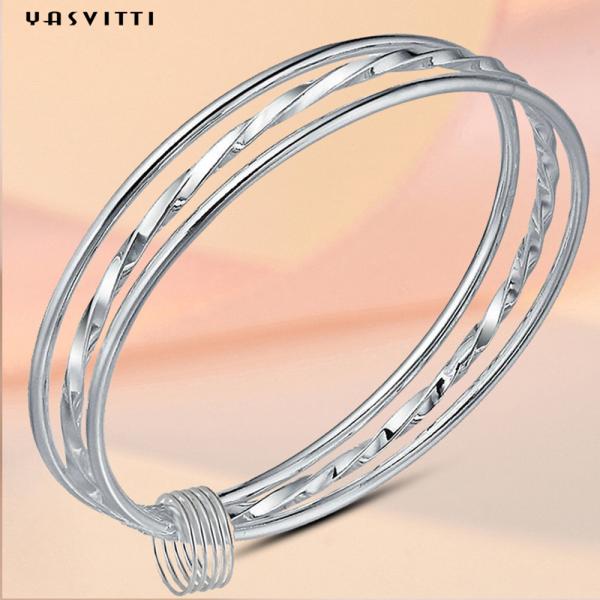 Circle 5.8cm 23g Silver Crystal Bracelet Rhodium Boho Crystal Bangle Bracelet SGS