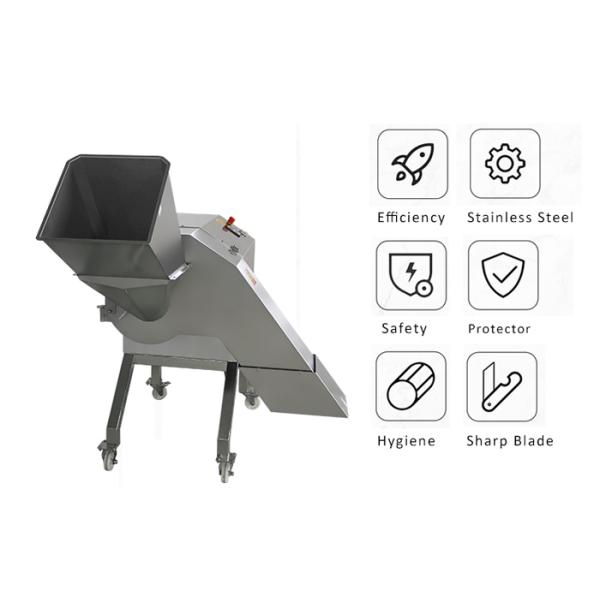 Three Dimension Commercial Vegetable And Mushroom Dicing Machine 1000kg/H With Large Inlet