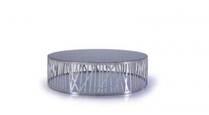 Quality Metal Legs Glass Center Table Grey Round Modern Design 1400 * 700 * 350mm SGS wholesale