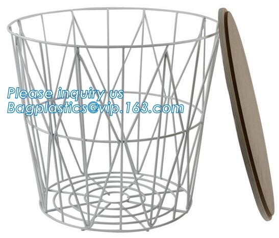 decorative laundry metal wire material storage basket, Vintage Metal Chicken Wire Removable Fabric Hanging Storage Baske