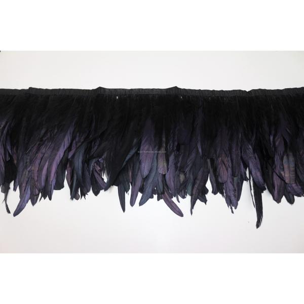 Party Decoration Ribbon with Black Rooster Coque Feather Fringe Trim and Satin Ribbon