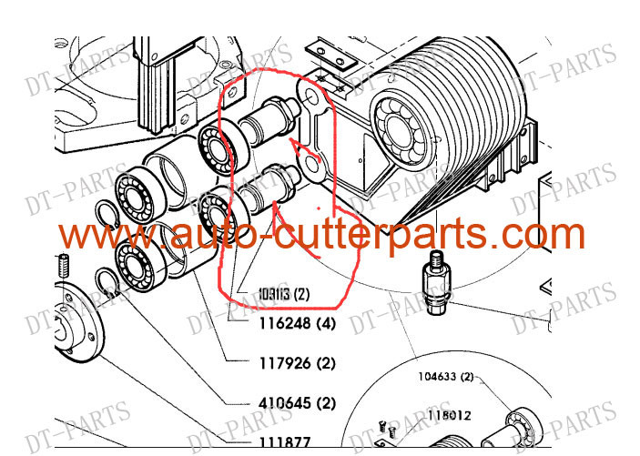 Vector 5000 Cutter Parts Knife Belt Pulley Pillar 109113
