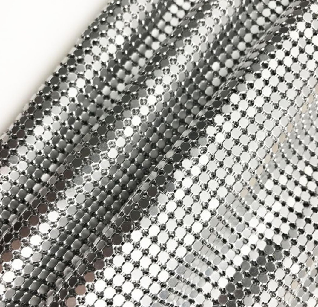 0.5mm Shimmering Metal Sequin Fabric Eco Friendly For Event Decor