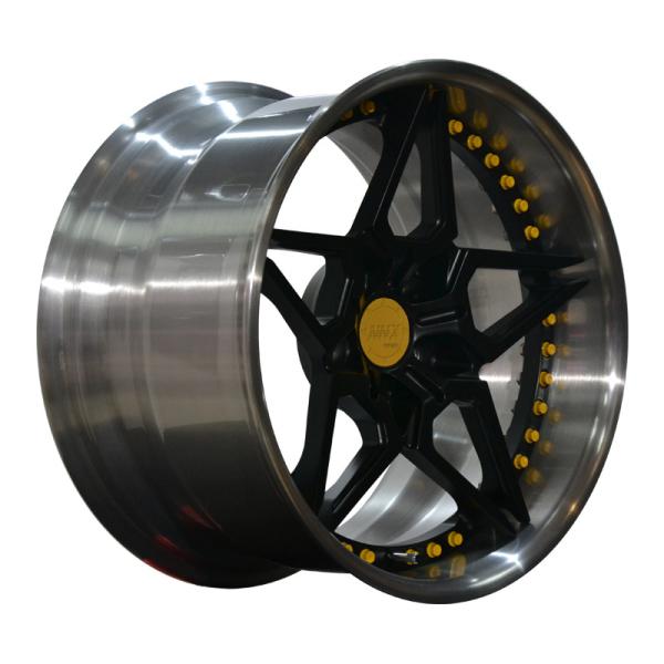 factory direct custom 18 to 22 inch aluminum yellow brushed car forged wheels