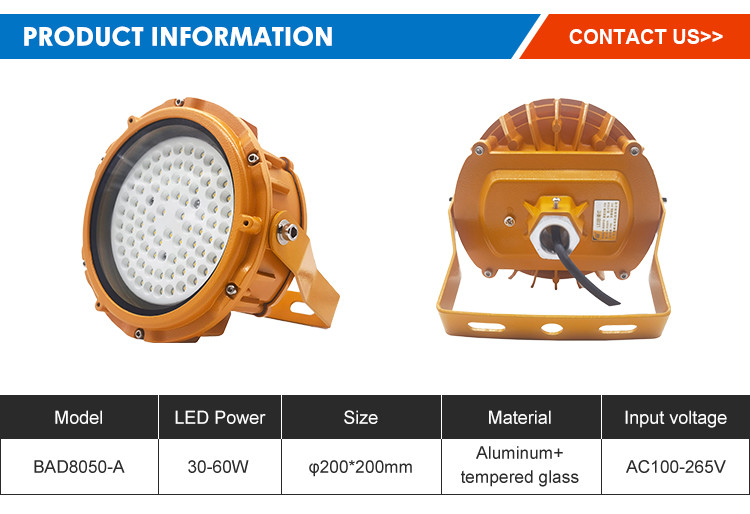 Waterproof IP65 Industrial Explosion Proof Lighting Fixtures Flood Light AC85-265V/ 50Hz 60Hz