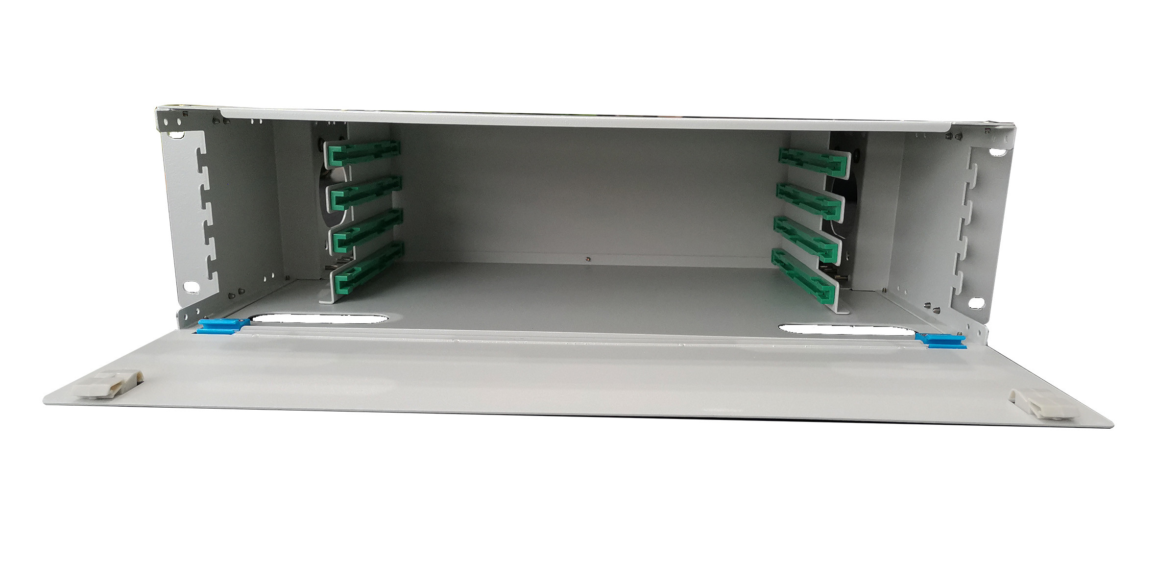 19" ODF 48FO Rack Mount Patch Panel CATV FTTB 4 Sliding Trays Electrostatic