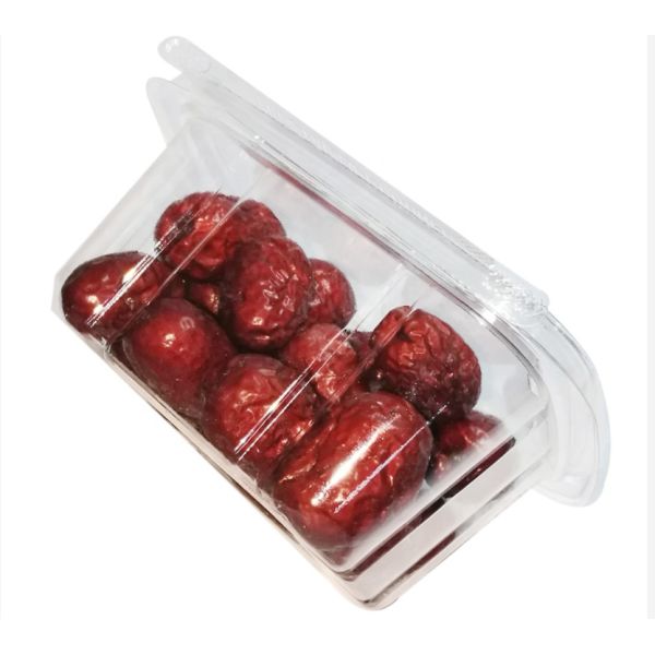 Stackable Tamper-Resistant Clear Hinged Container with Lid for Food Packaging