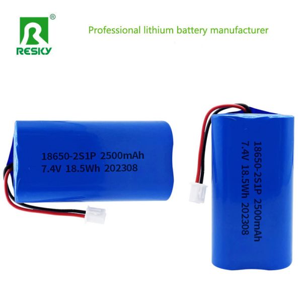 Lithium Ion Battery 18650 2s 7.4V 2500mAh 18.5wh Li-ion Rechargeable Batteries