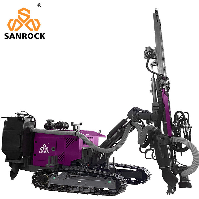 Top Hammer Hard Rock Mining Hydraulic DTH Drill Rig with 22kw Max.Impulse Power