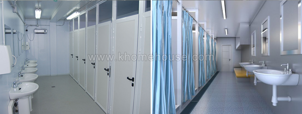 Removable Flat Pack Light Steel Container Portable Toilet Cabin For Sale