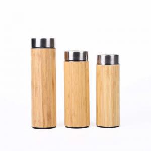 China 550ml 350ml Bamboo Stainless Steel Bottle Insulated Tea Bottle With Tea Infuser on sale