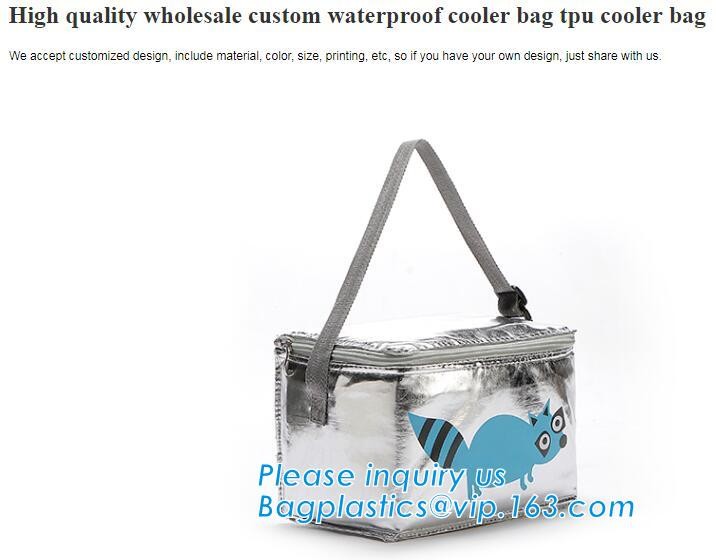 Portable Waterproof Cartoon Flamingo Animal Print Foil Inside Thermal Insulation Cooler Lunch Box Bag bagease bagplastic