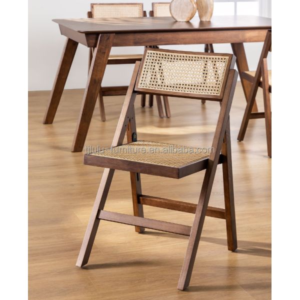Modern Wood Chair Natural Rattan Solid Wood Folding Chair For Events With And Mail Packing Y