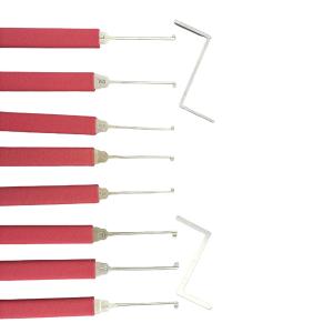 Red Locksmith Pick Sets 8pcs 2pcs Stainless Steel Single Hook