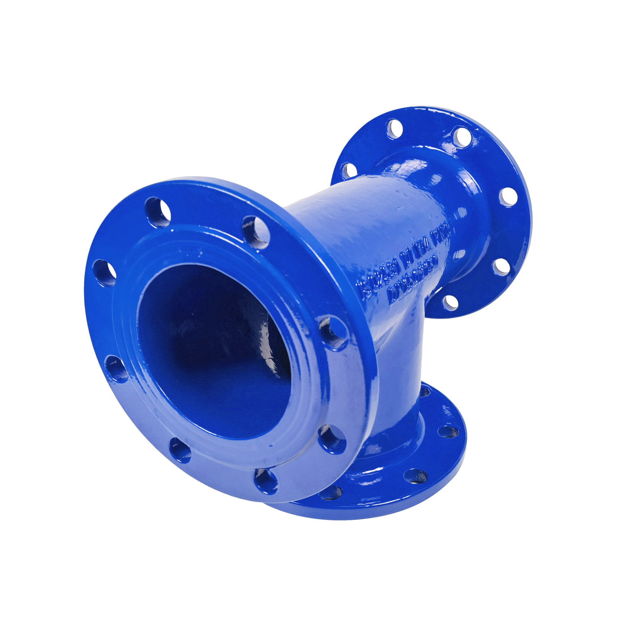 PN10 All Flanged Tee Fittings Ductile Cast Iron Double Flange Three Way