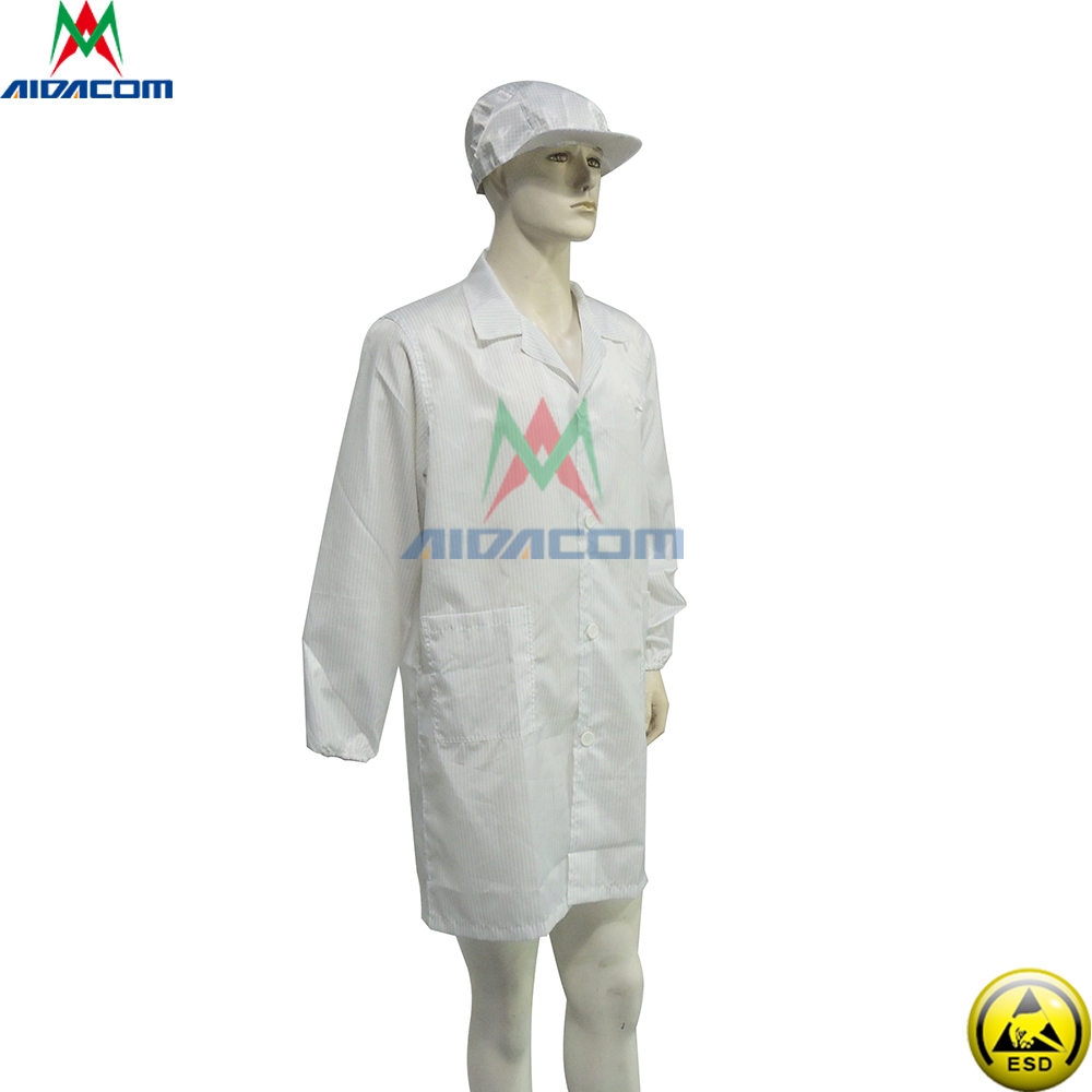 Stripe Grid ESD Cleanroom Garment Antistatic Cleanroom Smock Coverall Suit Clothing Clothes