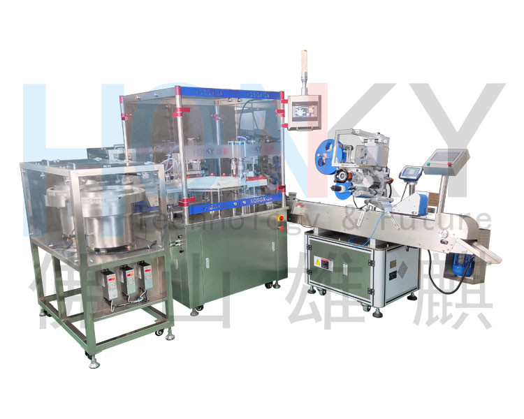 Automatic 50BPM 5ml Bio-Reagent Tube Filling And Capping Machine With Dould Head Filling For Bio Reagent Lqiuid Pack