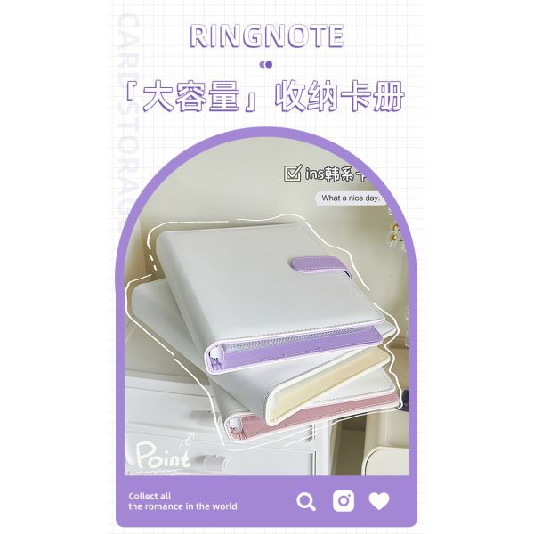 pu leather card book Star follower card postcard photo storage book card storage four grid Polaroid album