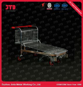 China 300L Supermarket Warehouse Hand Trolley 4 Wheels Unfoldable on sale