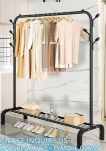 Quality Clothes Rack, Garment Rack, Clothing Rack for Hanging Clothes, Drying Rack Hanger, Steel Frame, Mesh Storage Shelf wholesale