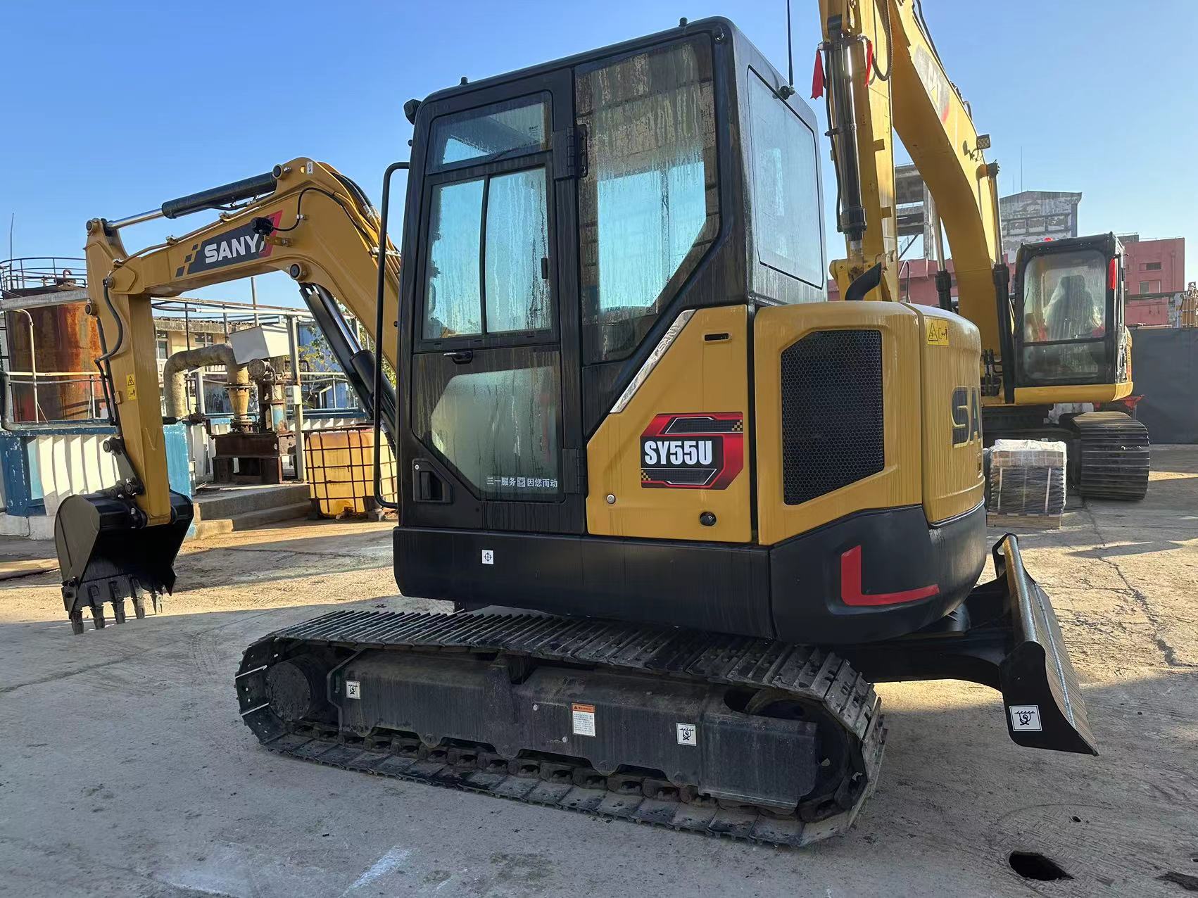 4JG1-NABGB-04-C2 Engine Type Used SANY SY55U 5 Ton Mini Excavator for Construction Work