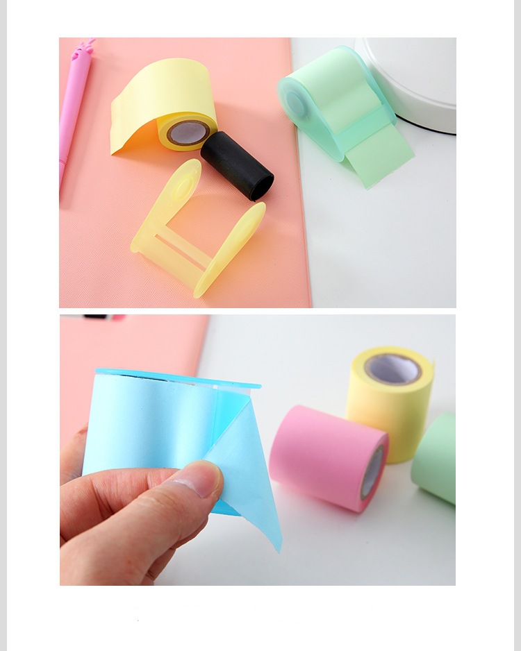 Kawaii Korea Stationery Memo Pad Tape Dispenser Formula Sticky Notes with No Adhesive