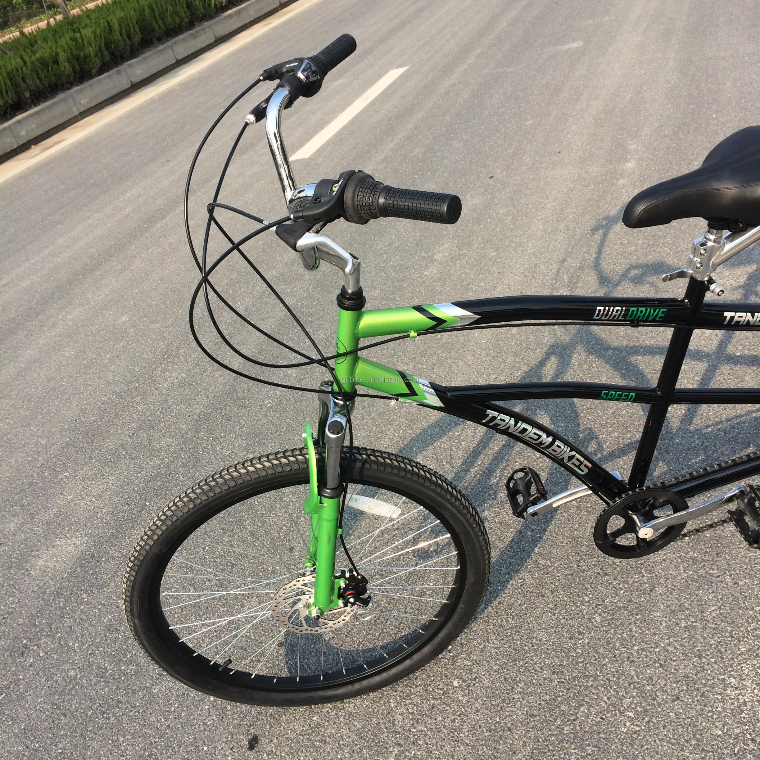 Steel Frame CE 26" Dual Driver 21 Speeds Tandem Bike for Two People OEM Double Seat