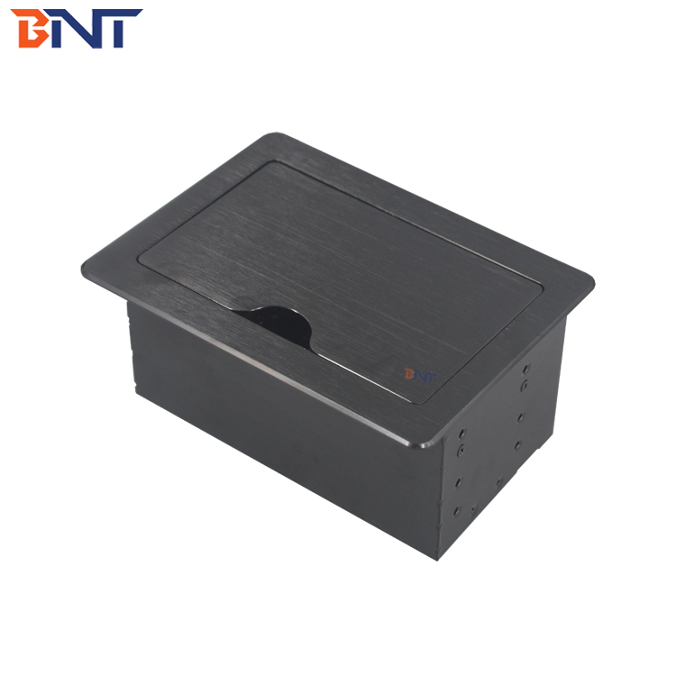 Aluminum furniture power data table mounted socket with slip cover