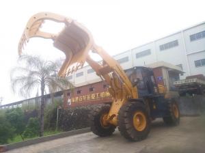 China LONKING wheel Loader with solid tyres  5ton wheel Loader with steel scrap clamp attachment on sale