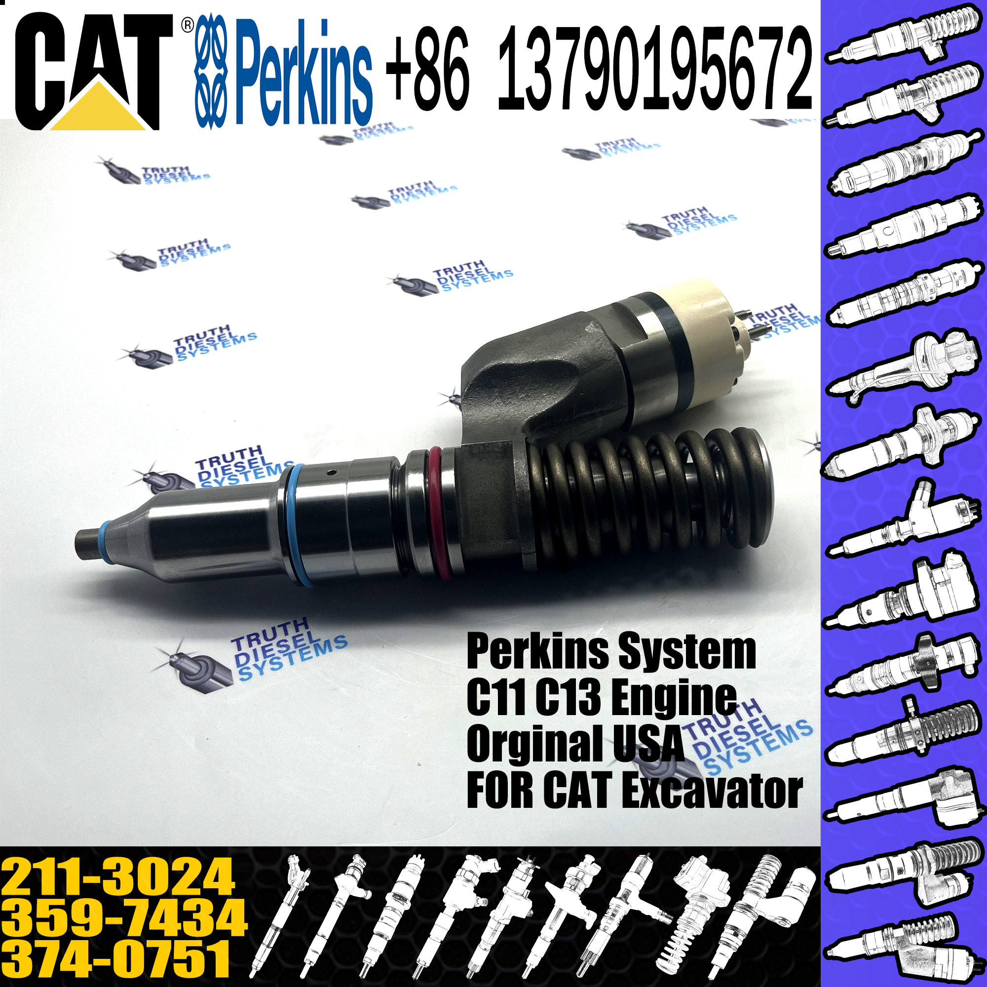 diesel injector assembly injector nozzle fuel injector C15 211-3024 2113024 10R8502 10R-0958