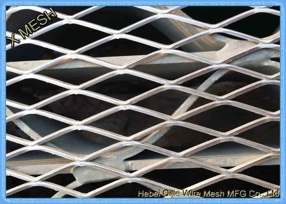 DIN EN ISO 1461 Expanded Metal Mesh , Aluminum Expanded Metal Sheet For Stairs