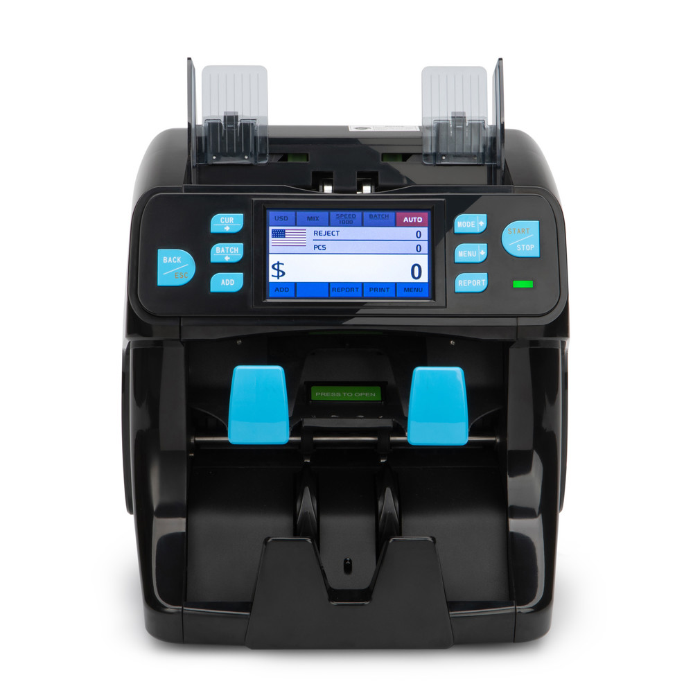 FMD-985 denomination mix value counter currrency currency counting machine two pocket banknote sorting machine dual CIS