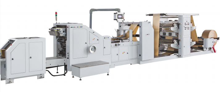 HJ-200+LST-4700/4700R Roll Feeding Flexo Printing Square Bottom Paper Bag Making Machine#200pcs/Min Paper Carry Bag