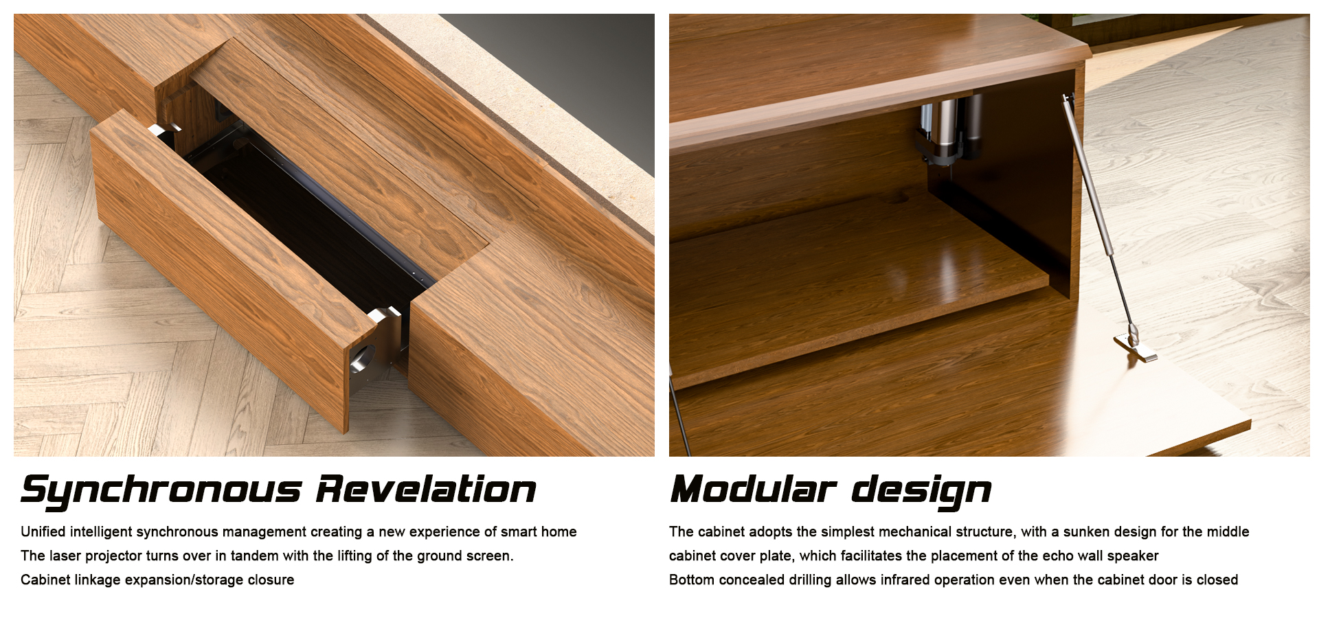Motorized Laser TV Cabinet Modern Living Room UST Smart TV Cabinet UST Projector Cabinets Intelligent