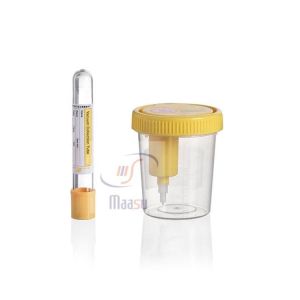 Sterile Plastic Urine Sample Container 40ml With Mouth On Cap