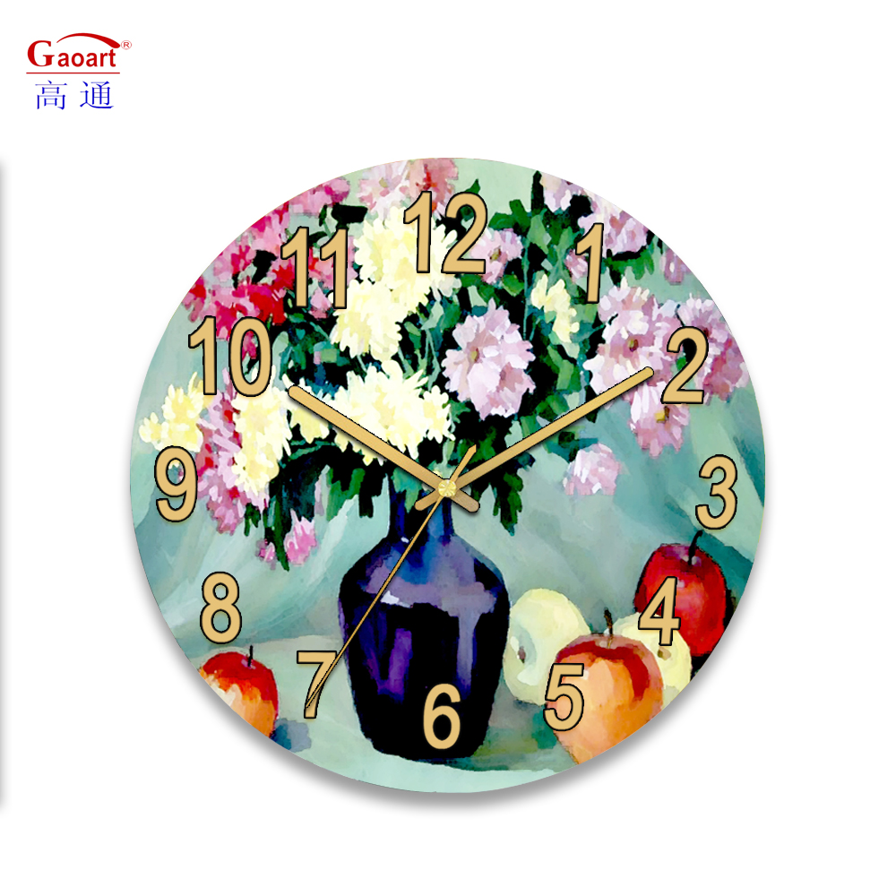12 mm Sheet Wall Clock for Bedroom Sublimation Glass Decoration in Classic Style