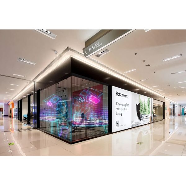 90% Transparency LED Film Screen , LED Digital Signage For Shopping Mall