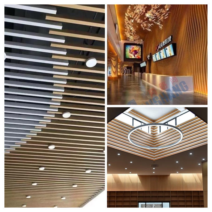 External Slat Ceiling Aluminium Hanging Aluminum Baffle Ceiling U-shape decoration meter