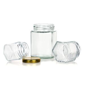 Quality Food Grade 250Ml 500Ml Hexagonal Jar Manufacturer With Tinplate Cap wholesale