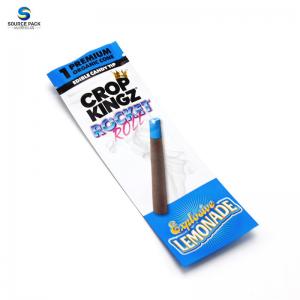 China Pre Roll Cigar Packaging Blunt Wrap Three Side Sealed Moisture Proof Plastic Bag on sale